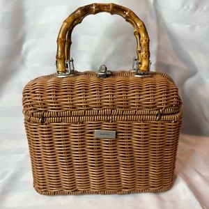 Vintage Guess Wicker Basket Bag